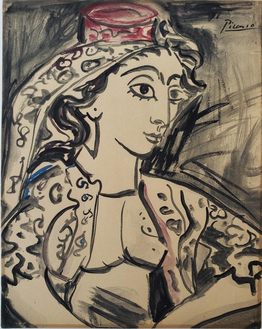Gouache on paper signed Picasso. (1 of 2)