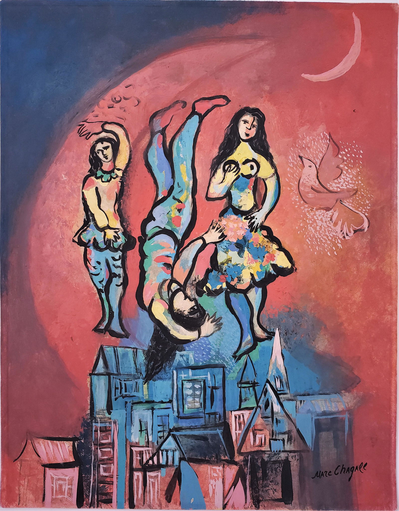 Gouache on paper signed Marc Chagall. (1 of 2)