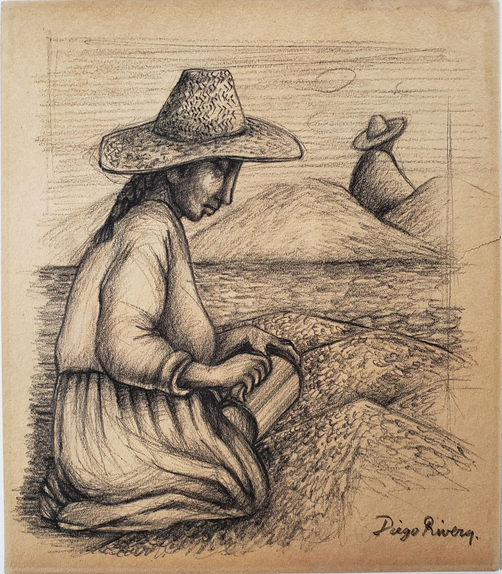 Diego Rivera charcoal on paper (1 of 3)