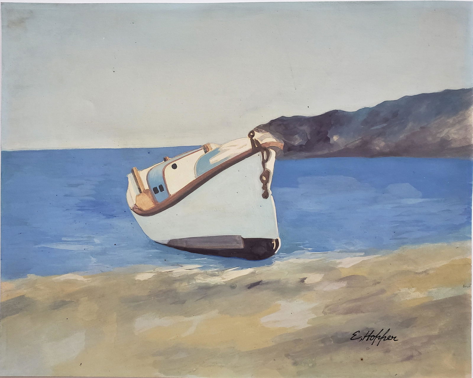 Gouache on paper signed E. Hopper (1 of 2)