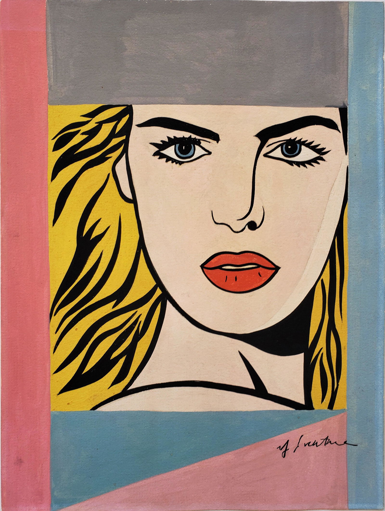 Gouache on paper  signed Roy Lichtenstein. (1 of 3)