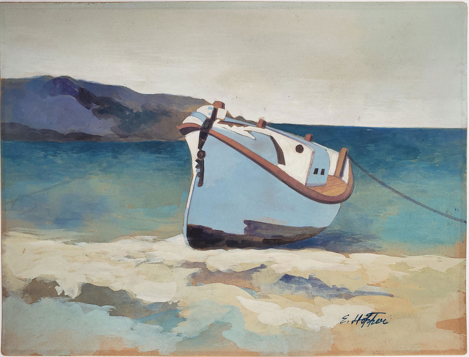 Gouache on paper signed E. Hopper (1 of 2)