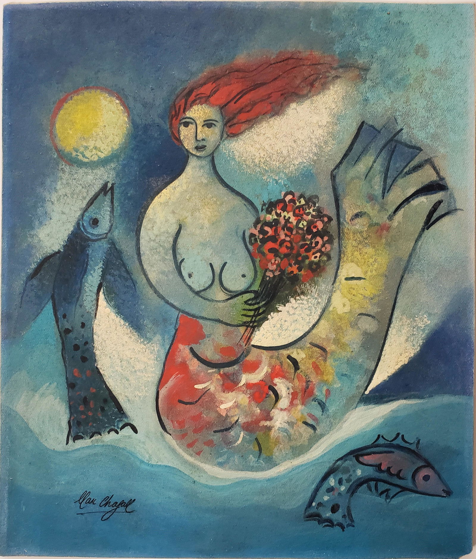 Gouache on paper signed Marc Chagall. (1 of 2)