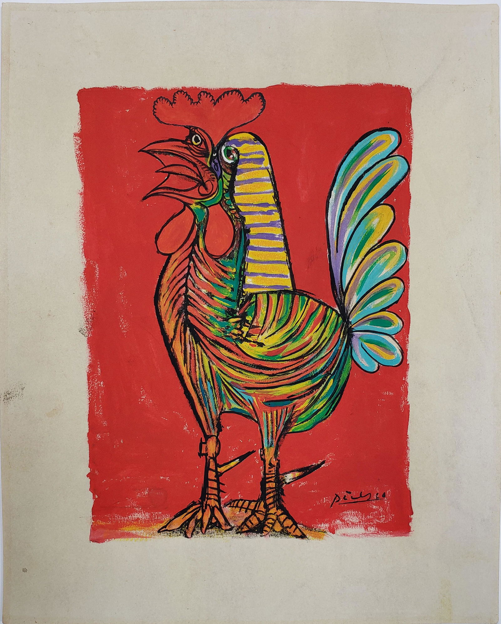 Gouache on paper signed Picasso. (1 of 2)