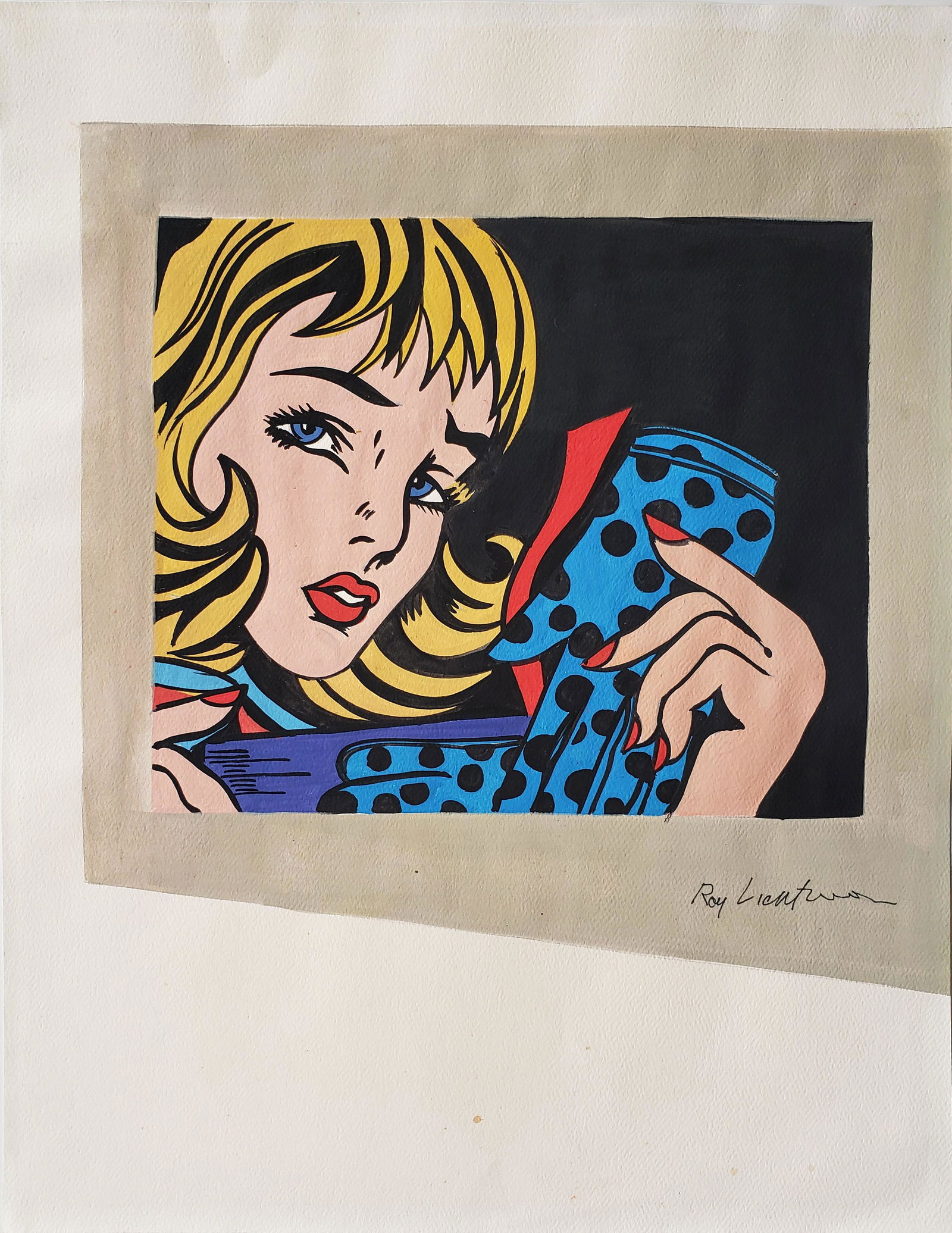 Gouache on paper  signed Roy Lichtenstein. (1 of 2)