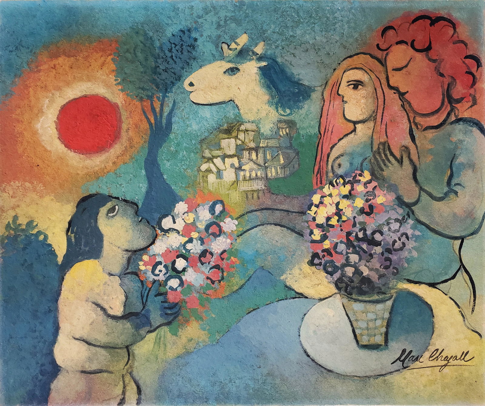 Gouache on paper signed Marc Chagall. (1 of 2)