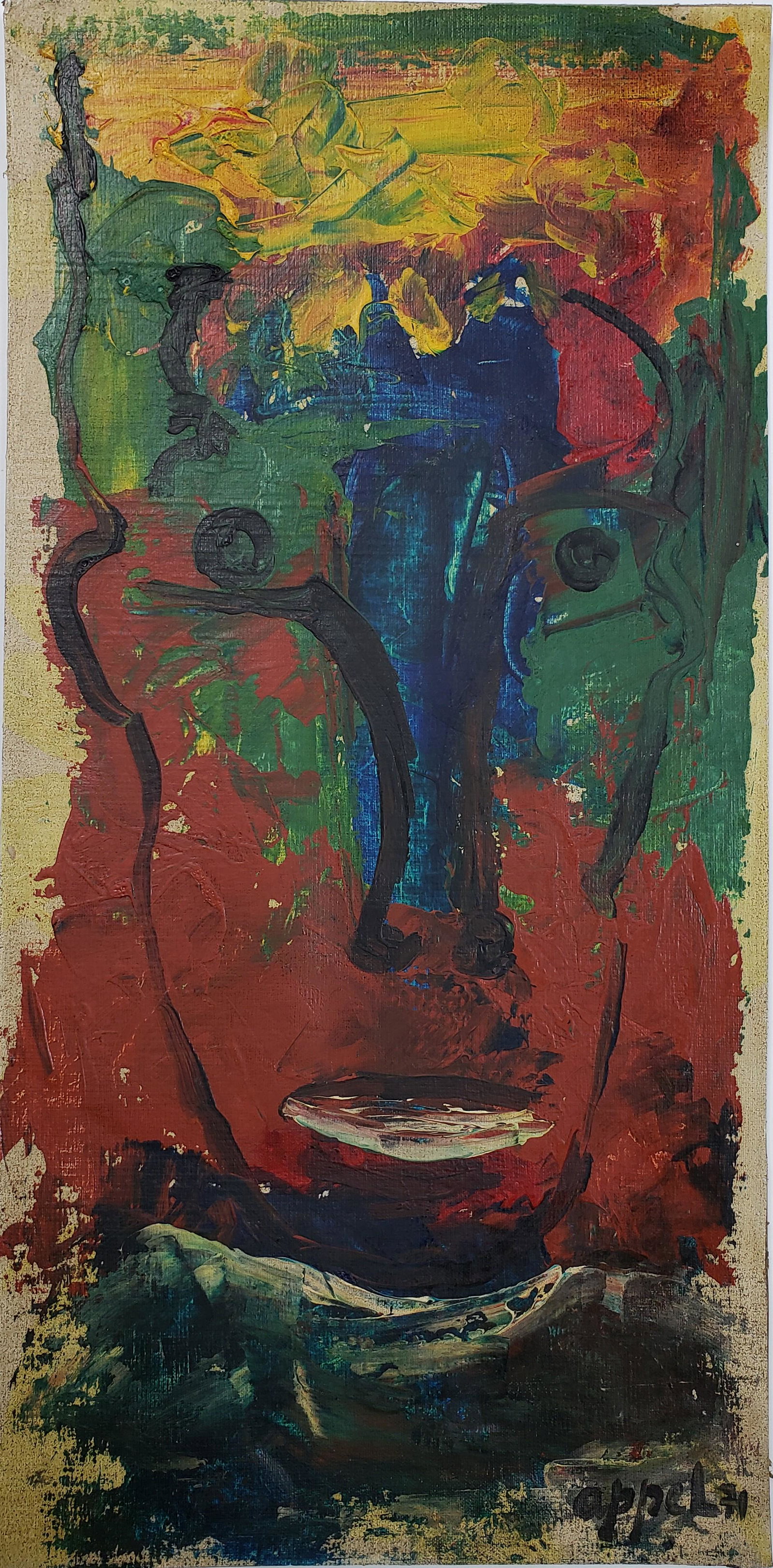 Acrylic on canvas on cardboard signed Appel (1 of 2)