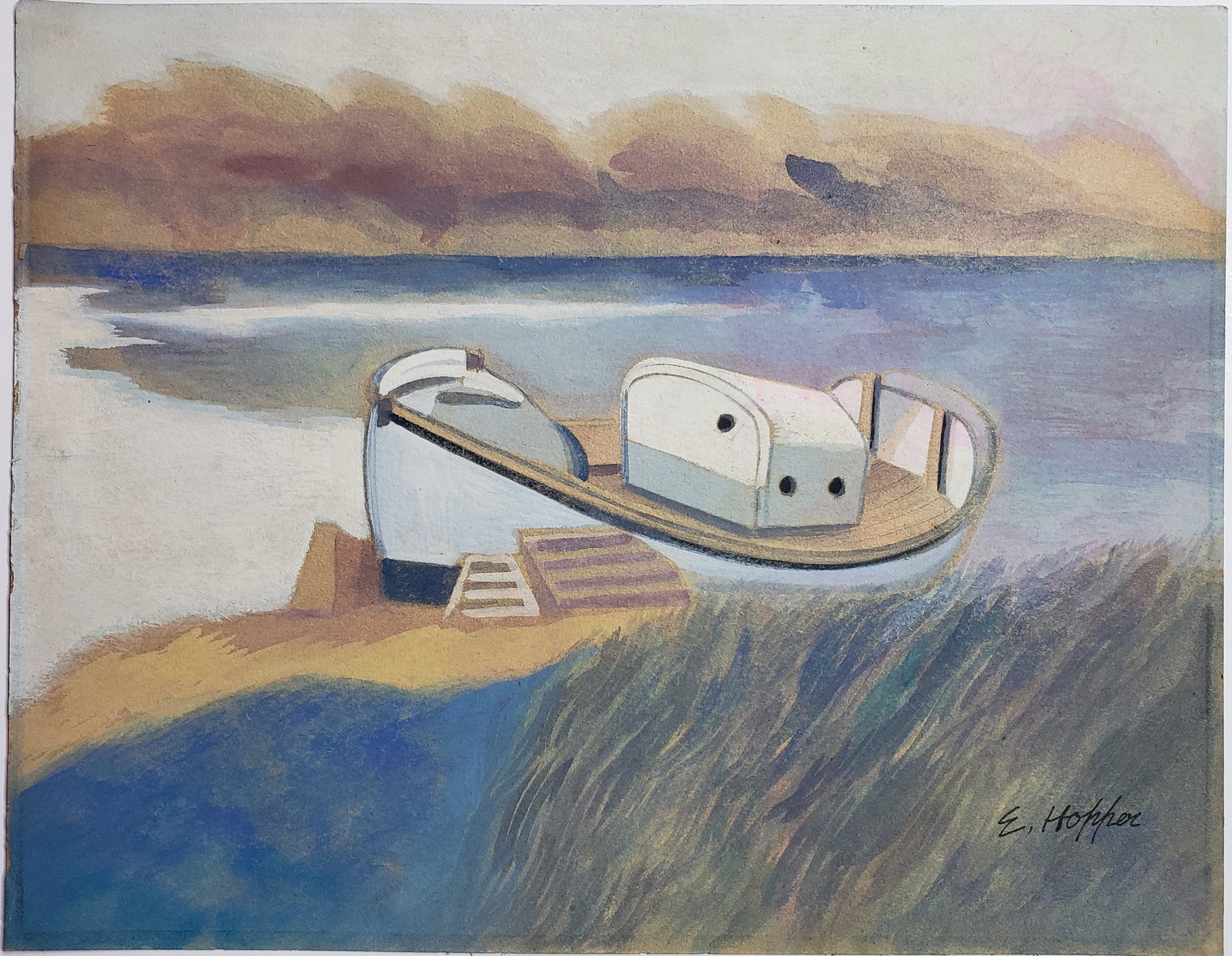 Gouache on paper signed E. Hopper (1 of 2)