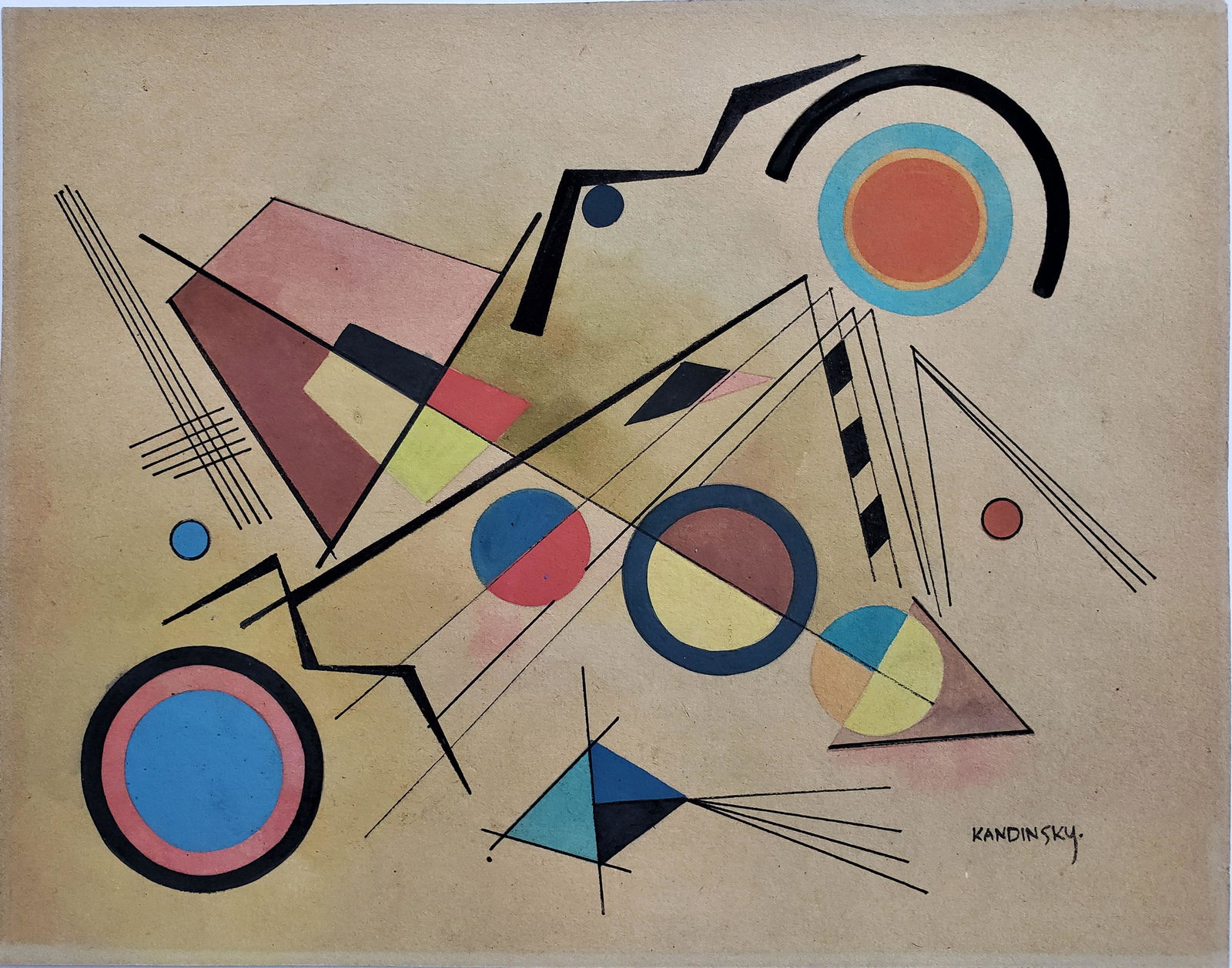 Signed KANDINSKY gouache on paper (1 of 2)