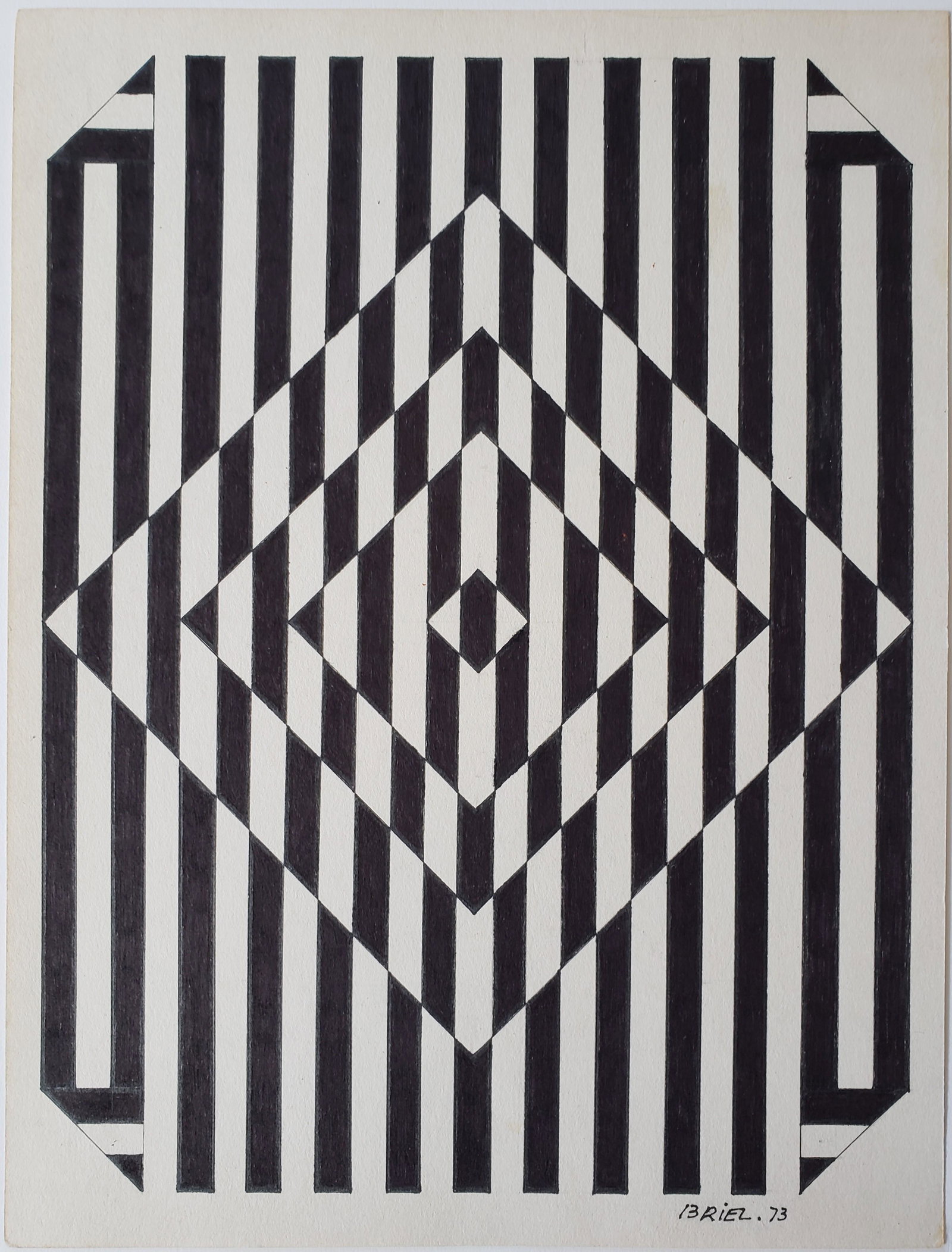 Ink on paper signed Briel. (1 of 2)