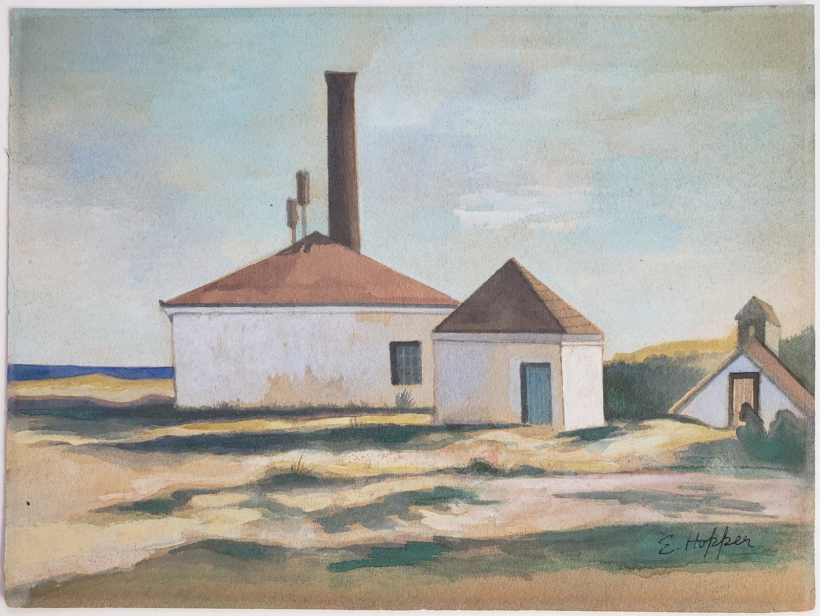 Watercolor on paper signed E. Hopper (1 of 2)