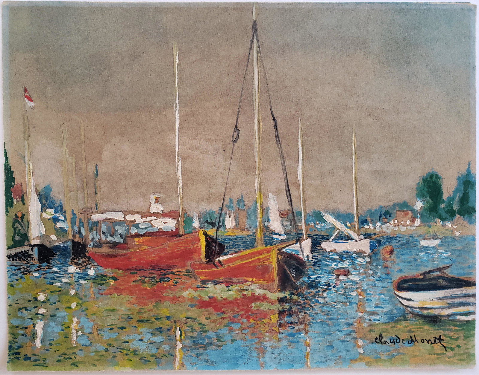 Gouache on paper Signed Claude Monet. (1 of 2)