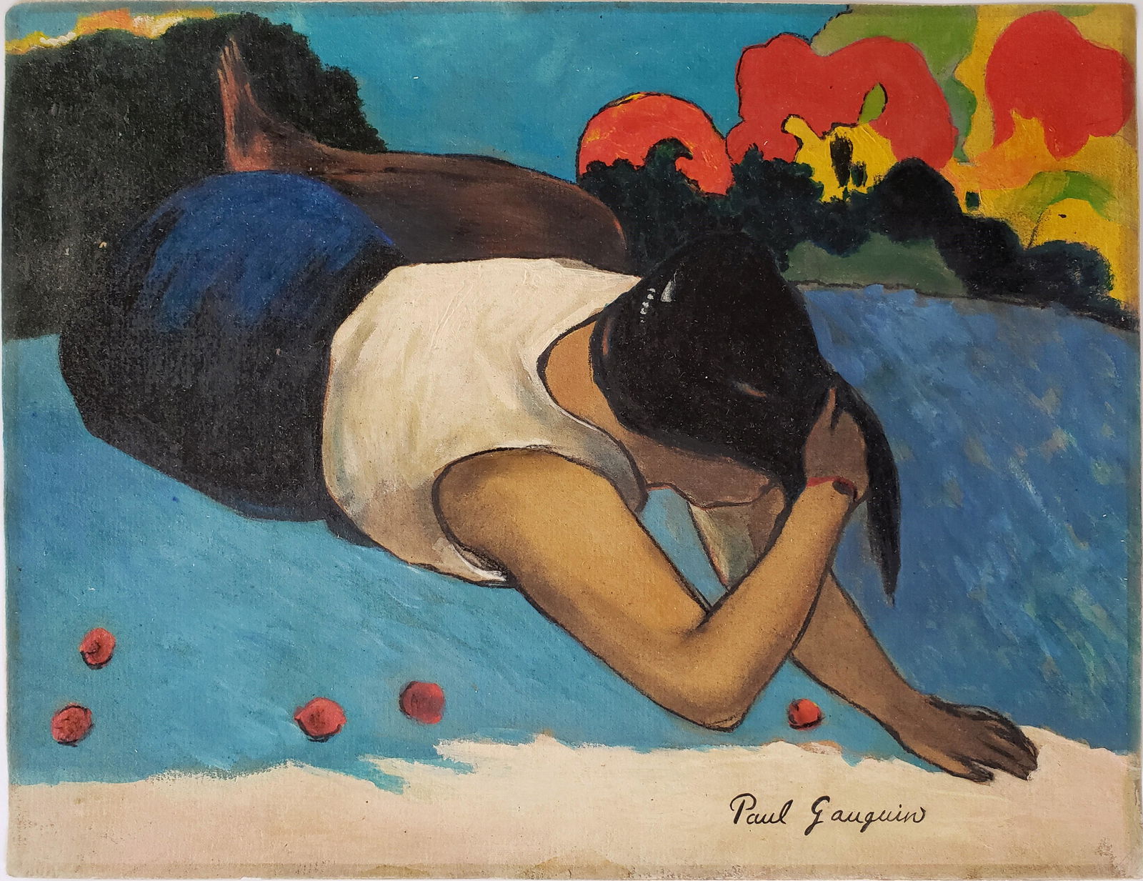 Gouache on paper signed Paul Gauguin. (1 of 2)