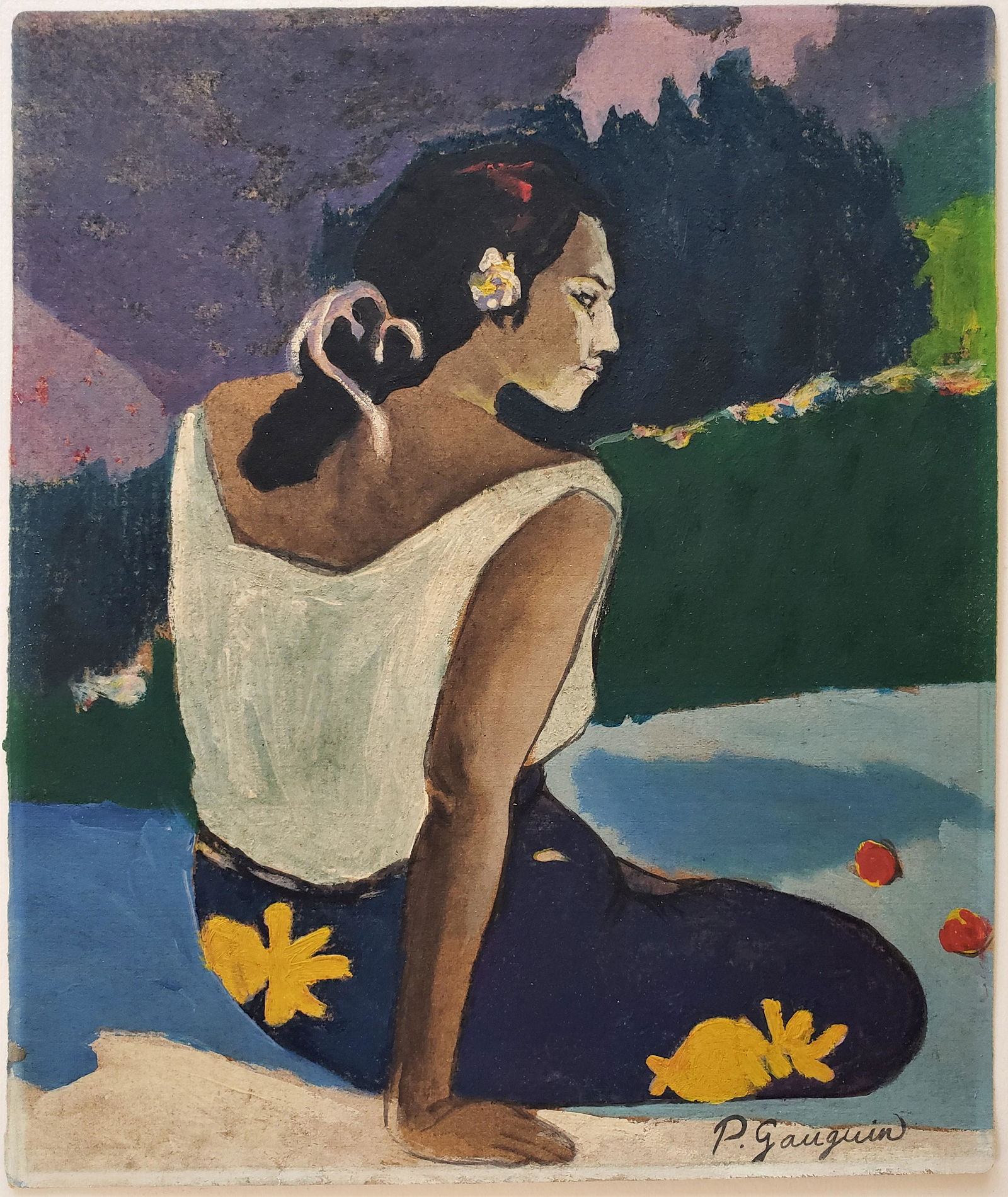 Gouache on paper signed Paul Gauguin. (1 of 2)
