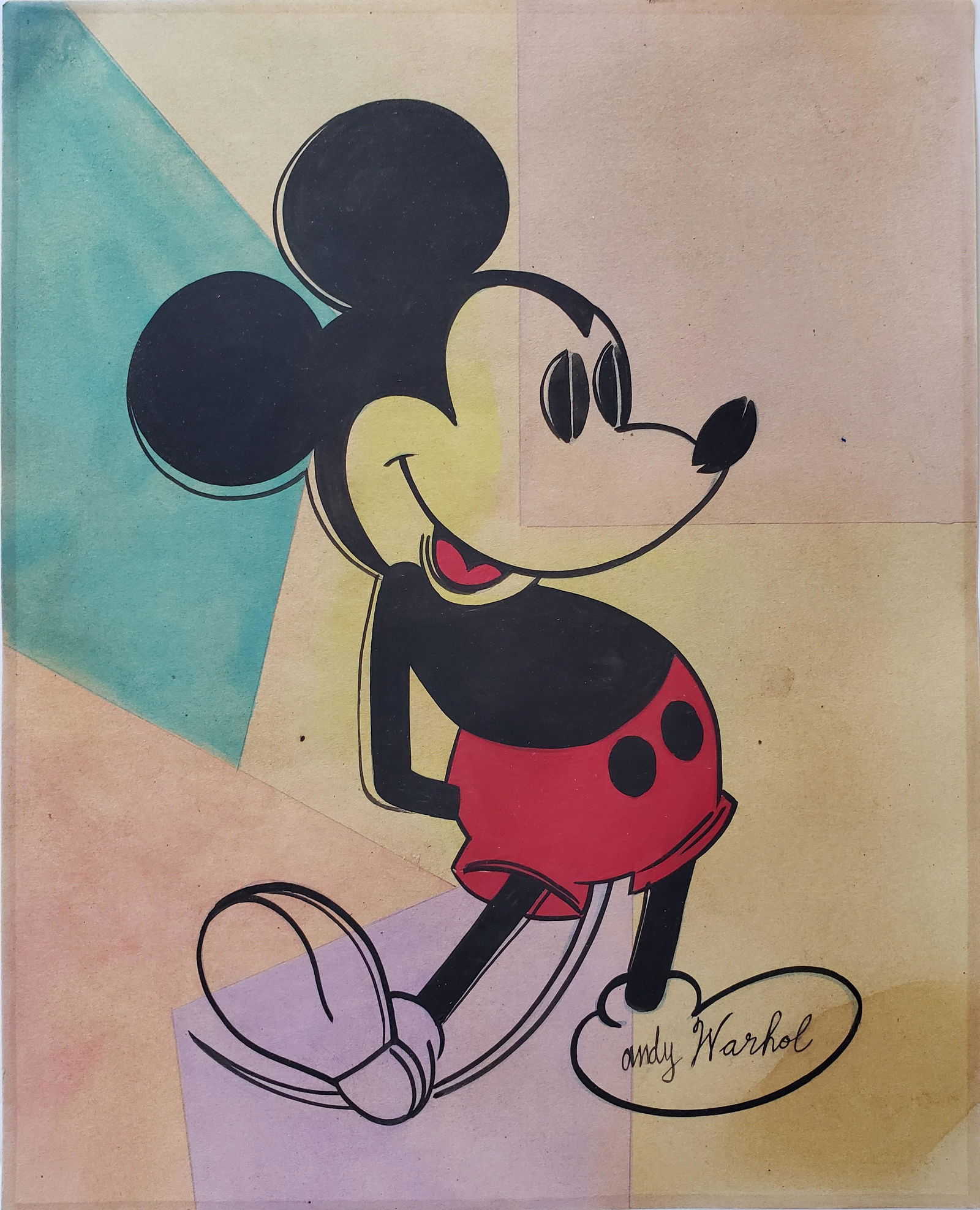 Gouache on paper signed Andy Warhol (1 of 2)