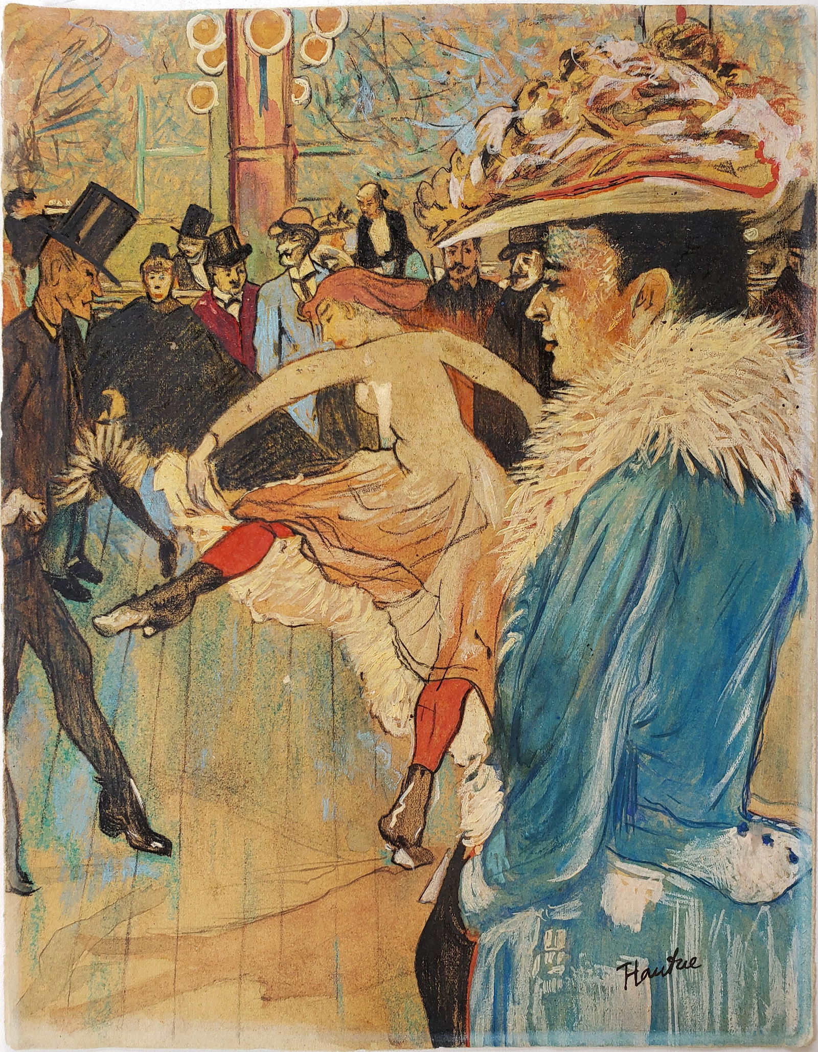 Gouache on paper  signed Henri de Toulouse-Lautrec (1 of 2)