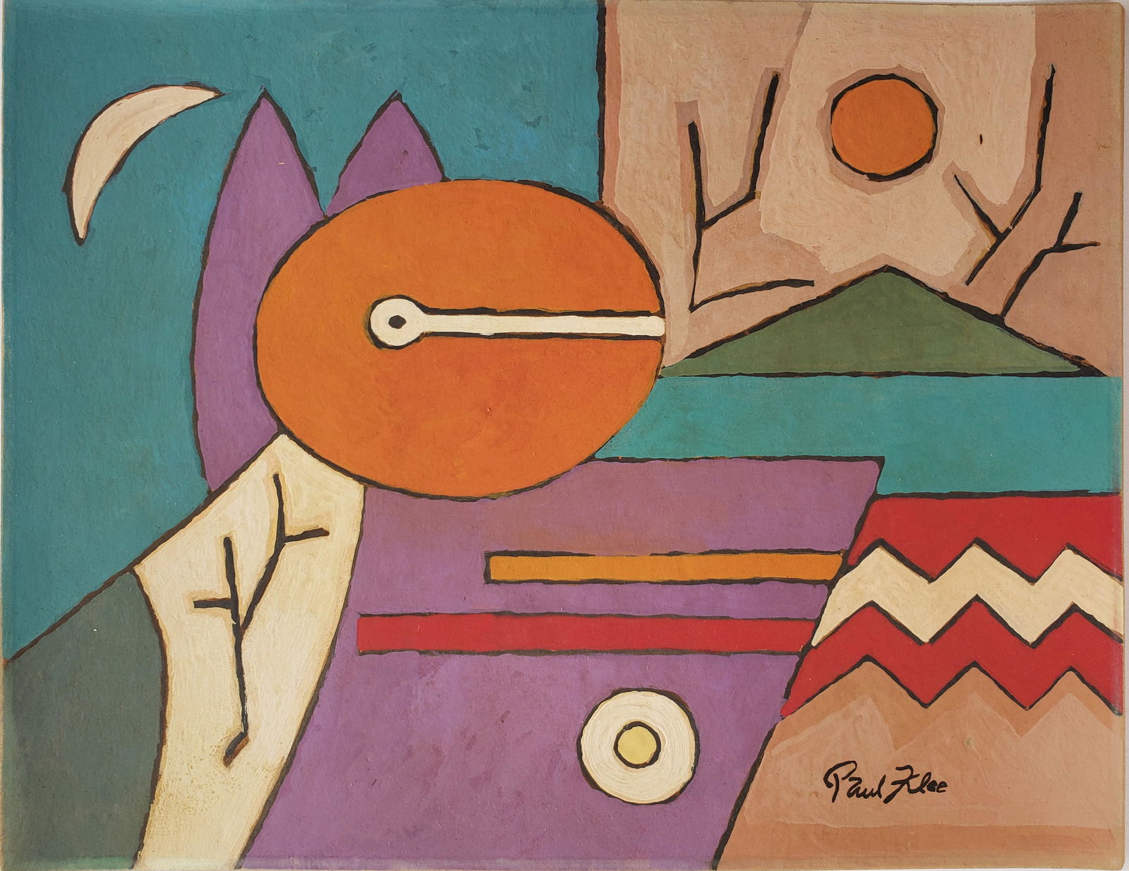 Watercolor on paper signed Paul Klee (1 of 3)