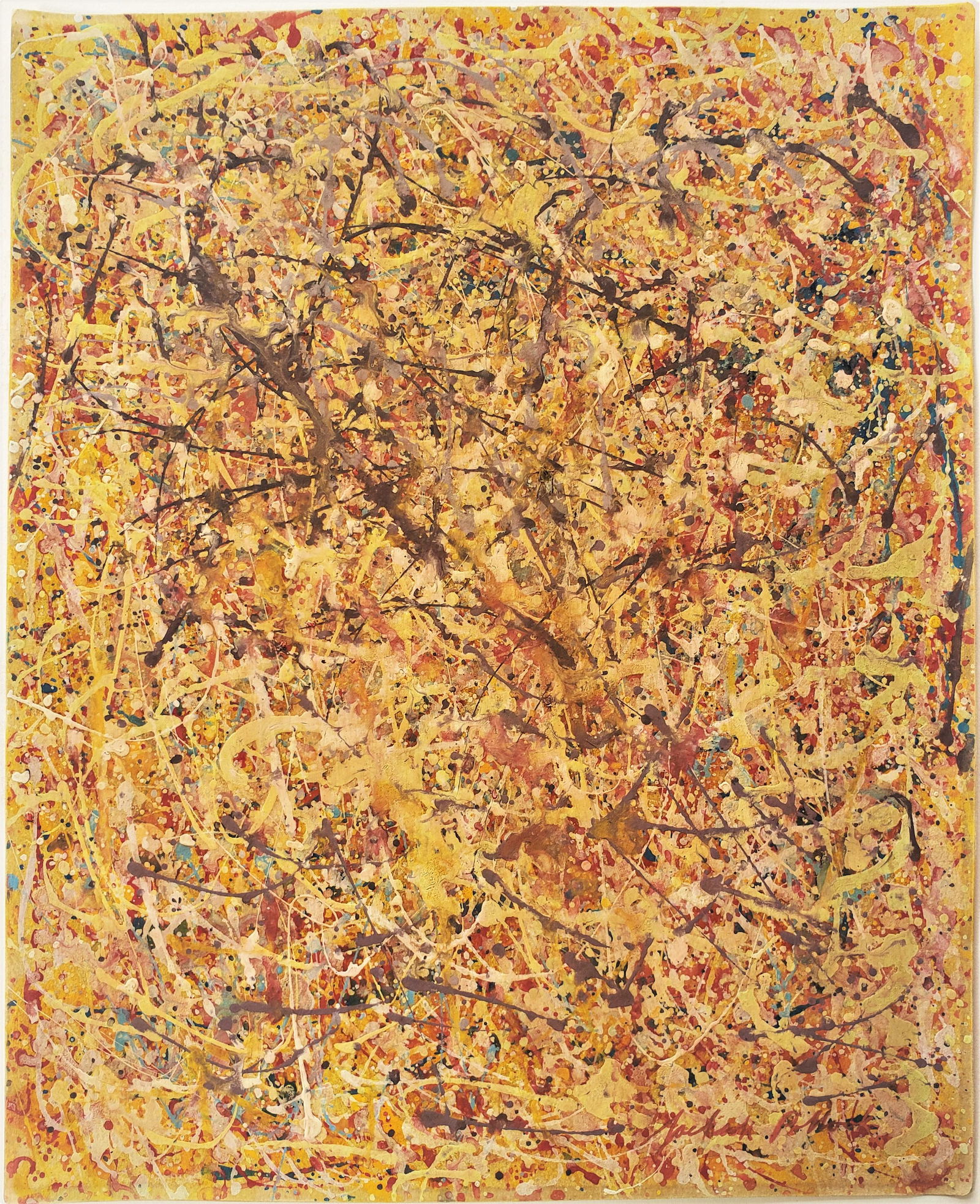 Mixed media on paper in the style of Jackson Pollock (1 of 2)