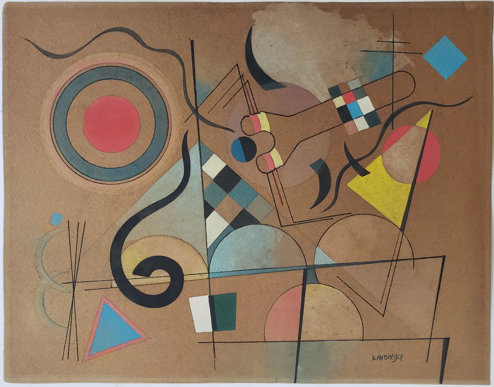 Signed KANDINSKY gouache on paper (1 of 2)