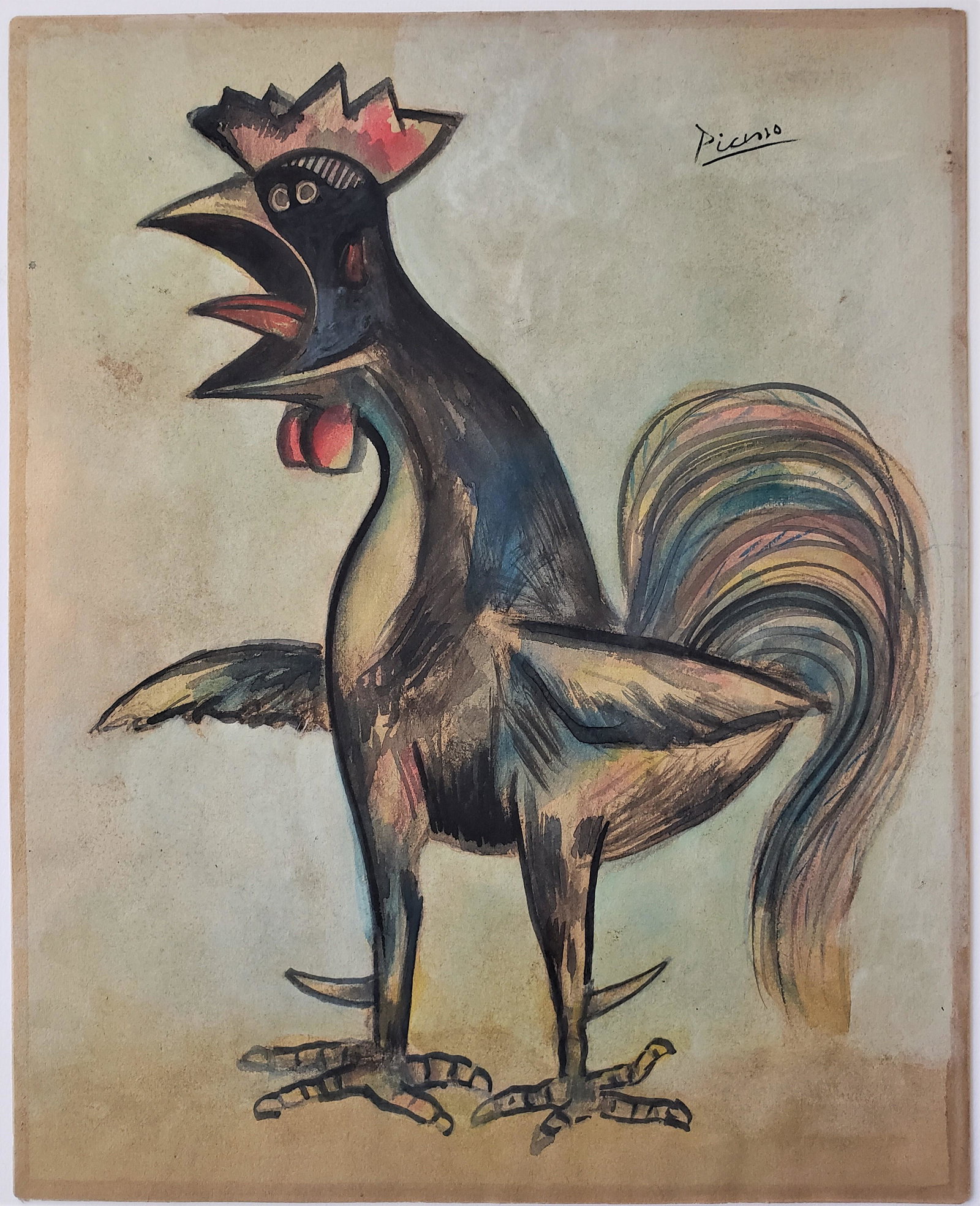 Gouache on paper signed Picasso. (1 of 2)