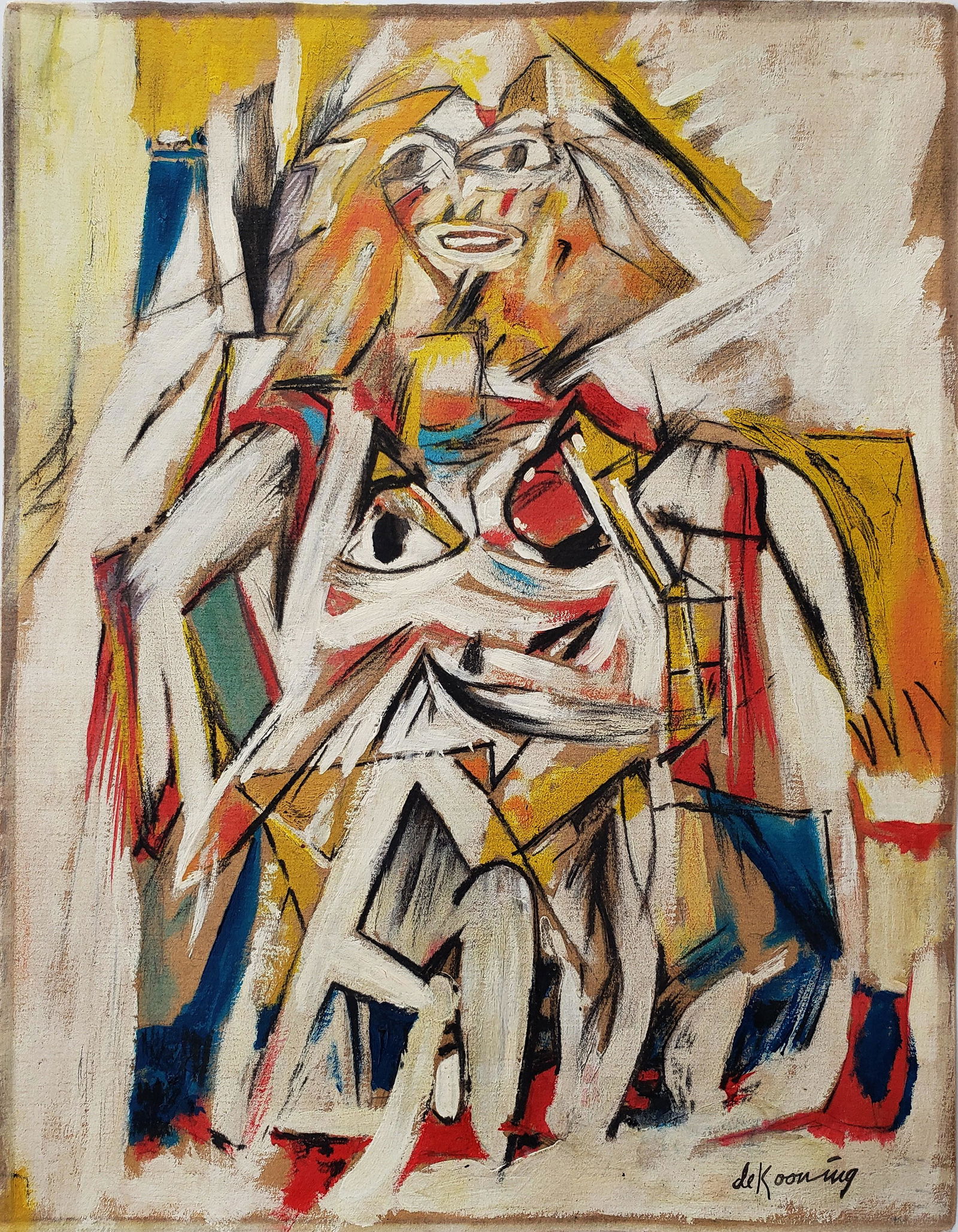 Mixed media on paper signed De Kooning . (1 of 2)