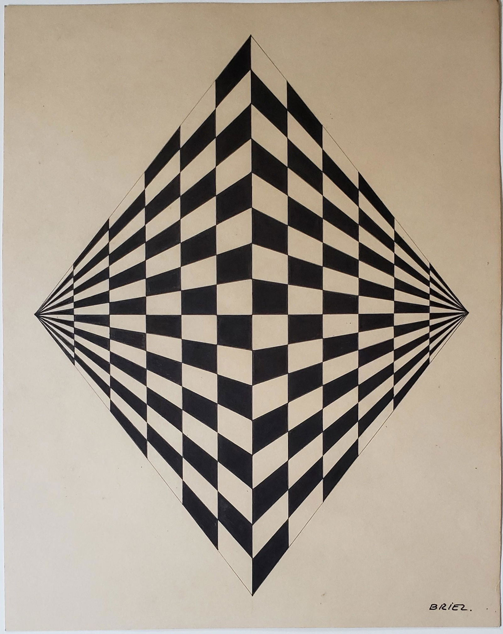 Mixed ink on paper signed Briel . (1 of 2)