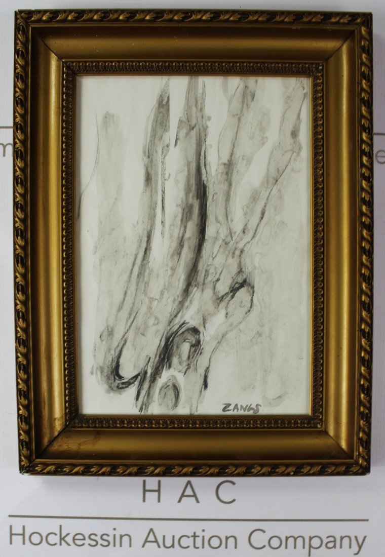 Zangs Herbert (German, 1924-2003): Medium: Ink & Lavis. Signature: Lower right. Dimensions: Image- 8.5 x 12 inches