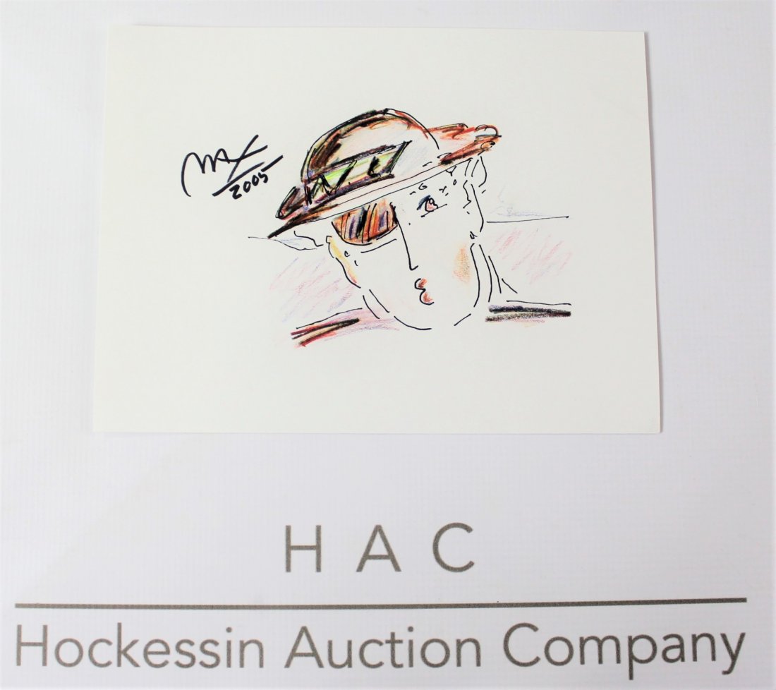 Peter Max (American, b. 1937): Medium: Ink & Colored Pencil. Signature: Middle left. Dimensions: 10 x 7.5 inches