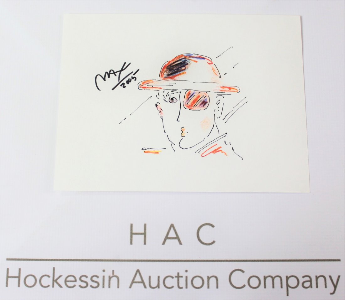 Peter Max (American, b. 1937): Medium: Ink & Colored Pencil. Signature: Middle left. Dimensions: 10 x 7.5 inches