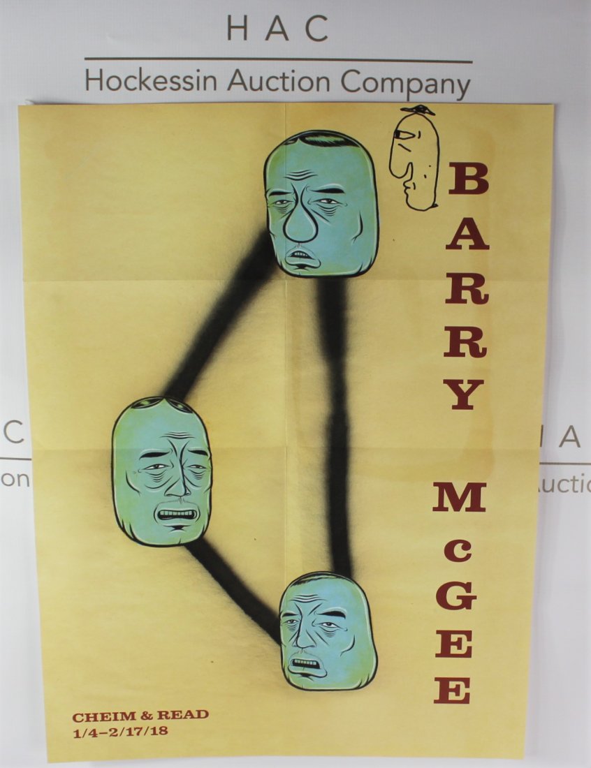 Barry McGee (American, b.1966): Medium: Original drawing on poster. Dimensions: 18 X 24 inches.