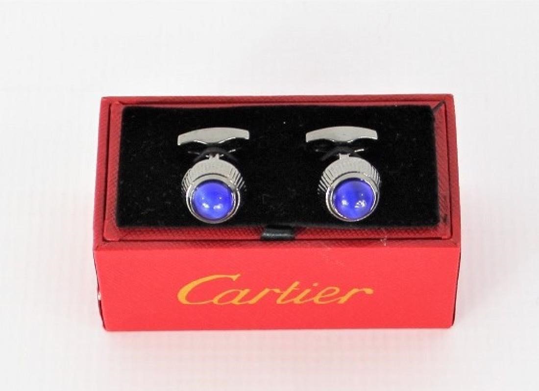 Cartier Cufflinks: Cartier blue stone cufflinks.