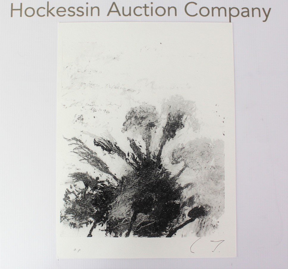 Cy Twombly (American, 1928-2011): Medium: Offset Lithograph. Signature: Lower right in pencil. Dimensions: 12 x 8 inches.