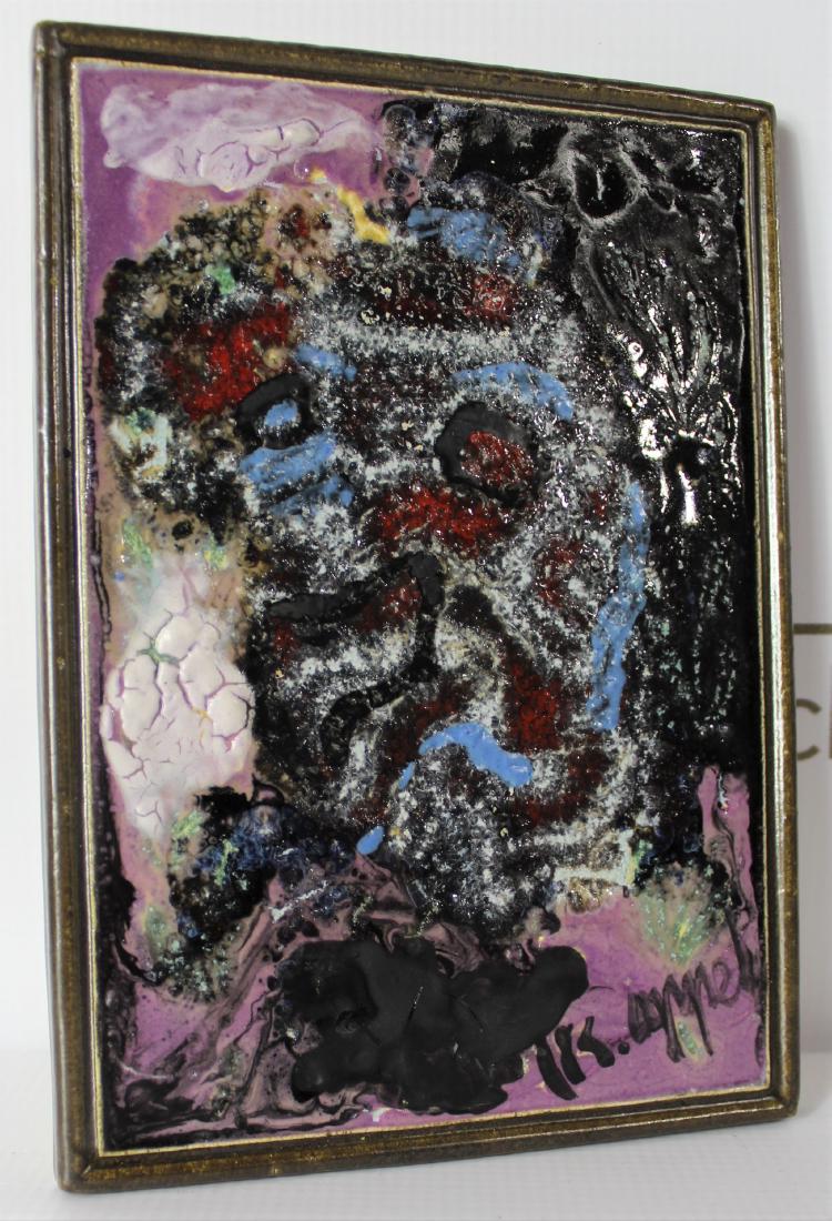 Karel Appel (Dutch, 1921-2006): Medium: Porcelain tile. Dimensions: 7.7 x 5.5 inches.
