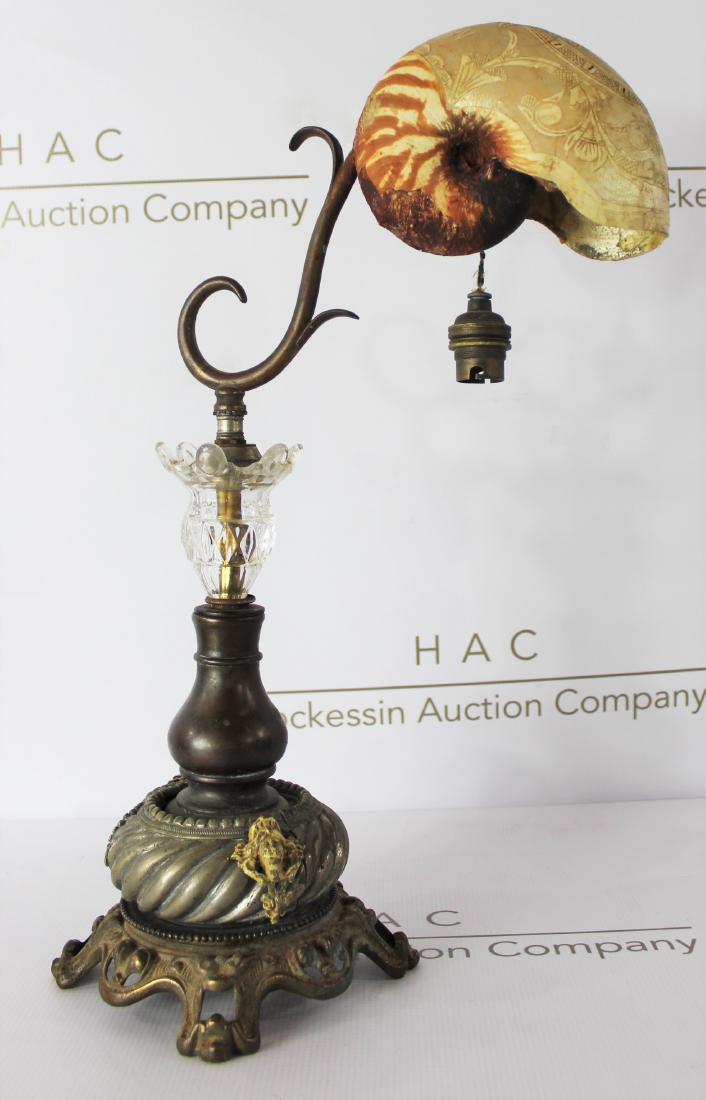 Antique Art Nouveau Nautilus Shell Lamp (1 of 9)