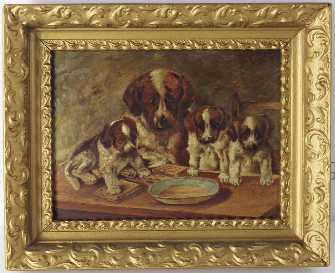 Antique British Painting of Dogs (1 of 4)