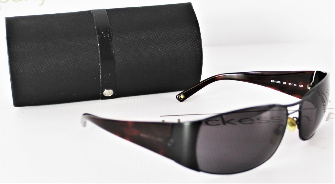 Mont Blanc Sunglasses: Mont Blanc black sunglasses. 133S.