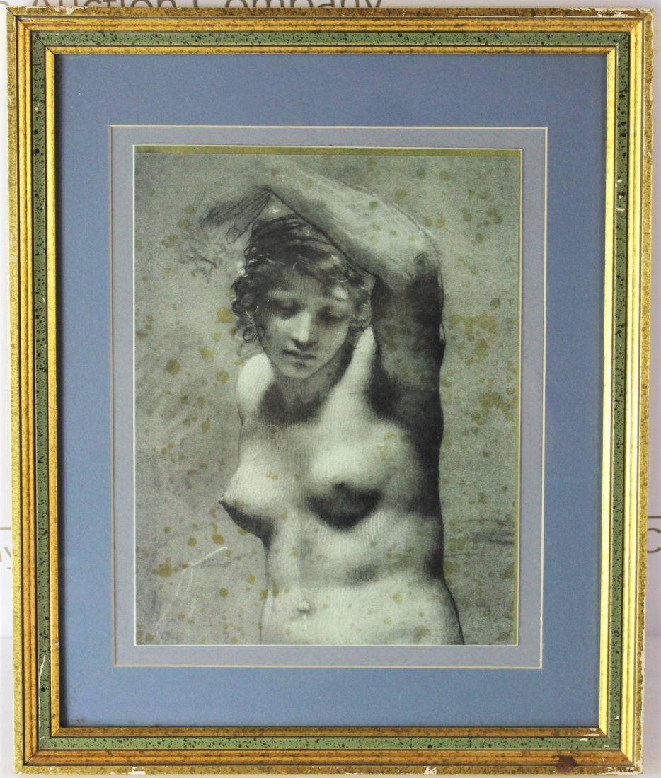 19th Century, Charcoal Drawing of a Woman (1 of 4)