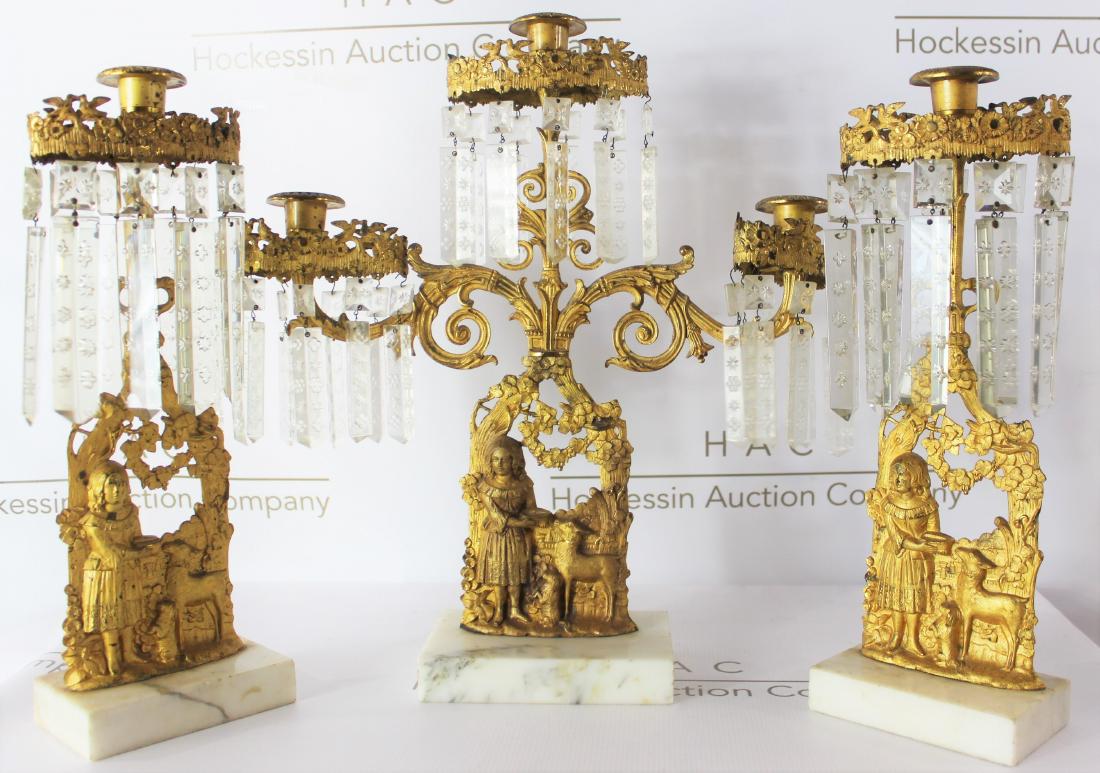 French Marble Gilt Bronze Candle Sticks (1 of 9)
