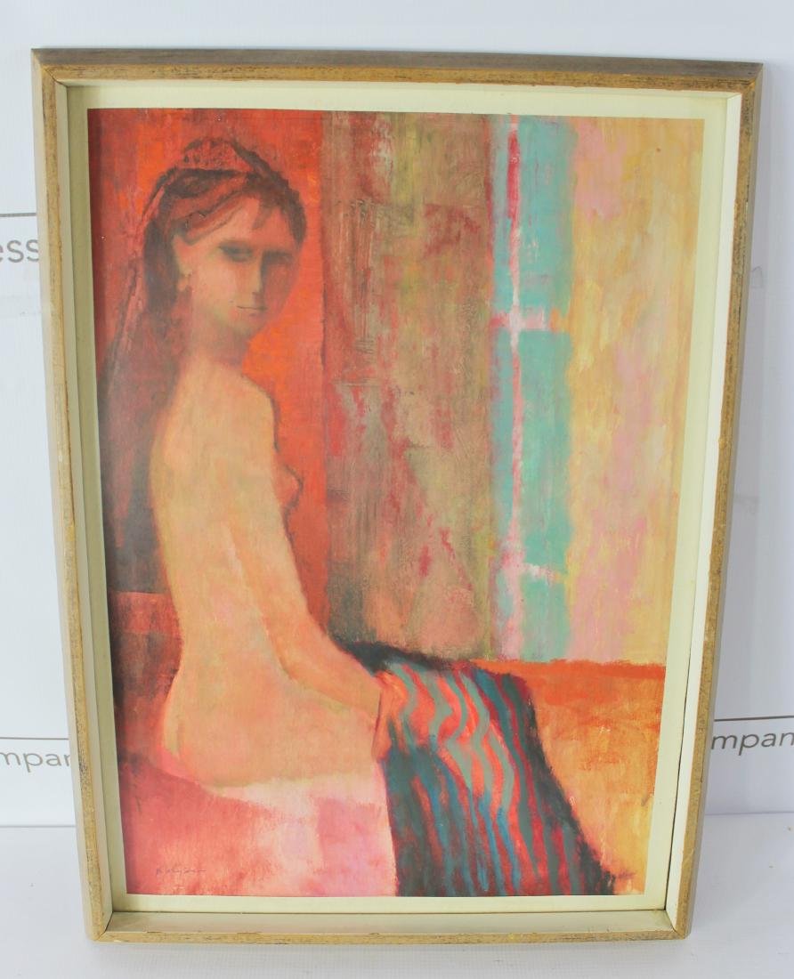 Ben Johnson (American, 1902-1967): Medium: Oil painting. Subject: Abstract, nude woman. Signature: Lower left. Dimensions: 13 x 18.5 inches (unframed); 15.75 x 21.25 inches (framed).