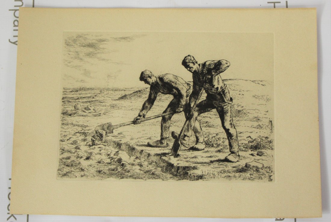Jean Francois Millet (French,1814-1875): Medium: Etching on paper. Title: Pheasants. Dimensions: 11 x 8 inches.