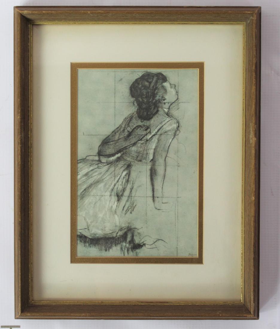 Edgar Degas (French, 1834-1917): Medium: Lithograph print. Sitting woman. Signature: Lower right. Dimensions: 10 x 12.5 inches.