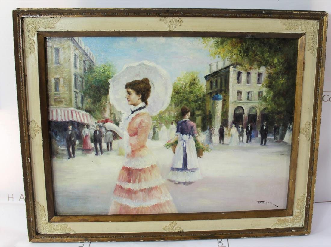 Pal Fried (Hungarian, 1893-1976): Medium: Oil on canvas board. Title: Cityscapes. Dimensions: unframed: 15 x 22 inches, framed: 20 x 27 inches.