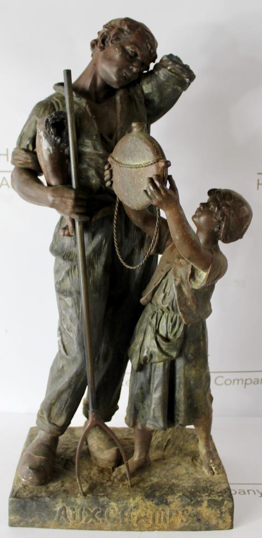 Antique French Bronze Sculpture, Aux Champs (1 of 7)