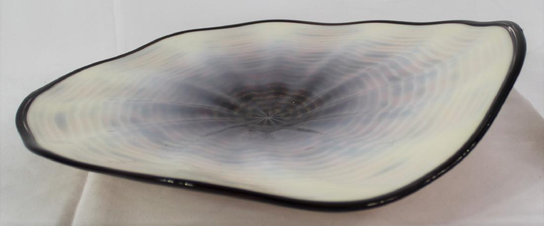 Dale Chihuly (American, 1941): Art glass bowl, c. 1993. Dimensions: 17 x 14 x 7 inches. Signature to bottom of bowl.