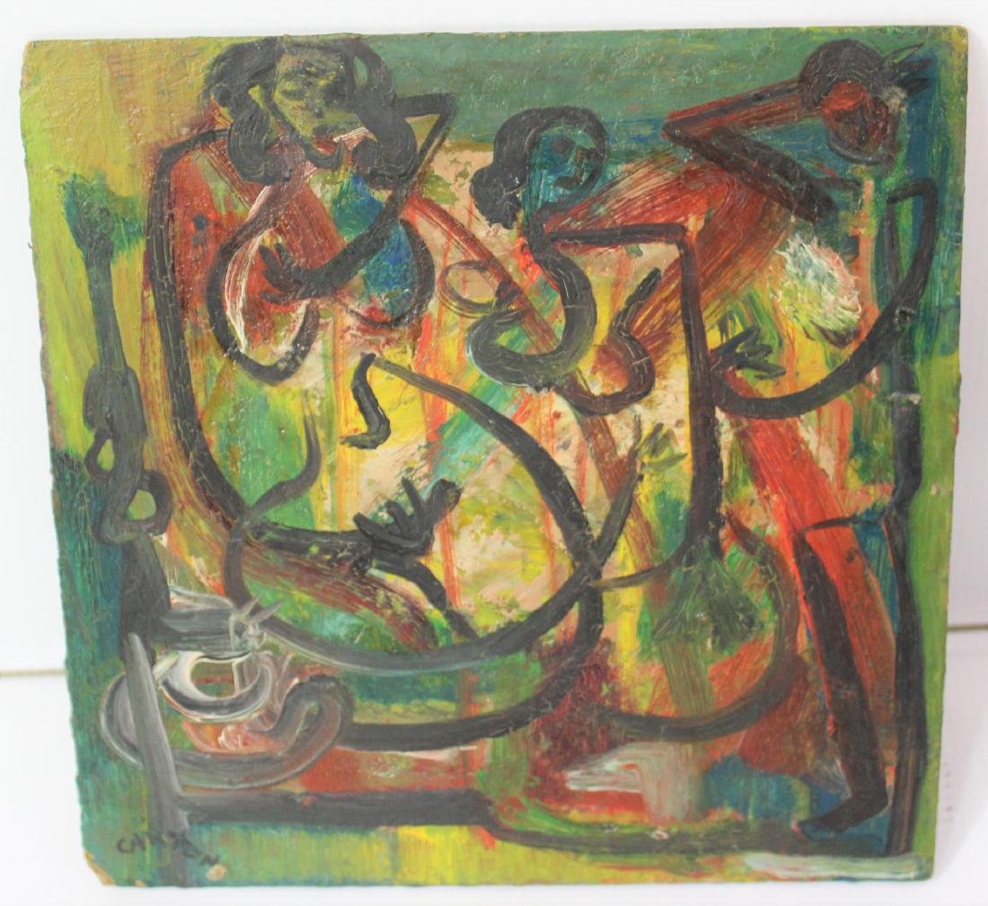 Norman Carton (Russian, 1908-1980): Medium: Oil on board. Title: Nudes. Signature: lower left. Dimensions: 7 x 7 inches. Lot note and provenance: Estate of Norman Carton.