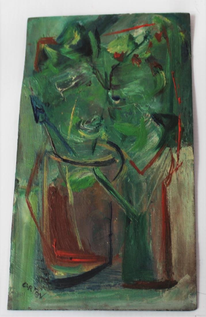 Norman Carton (Russian, 1908-1980): Medium: Oil on board. Title: Abstract. Signature: lower left Dimensions: 4 x 6 inches. Lot note and provenance: Estate of Norman Carton.
