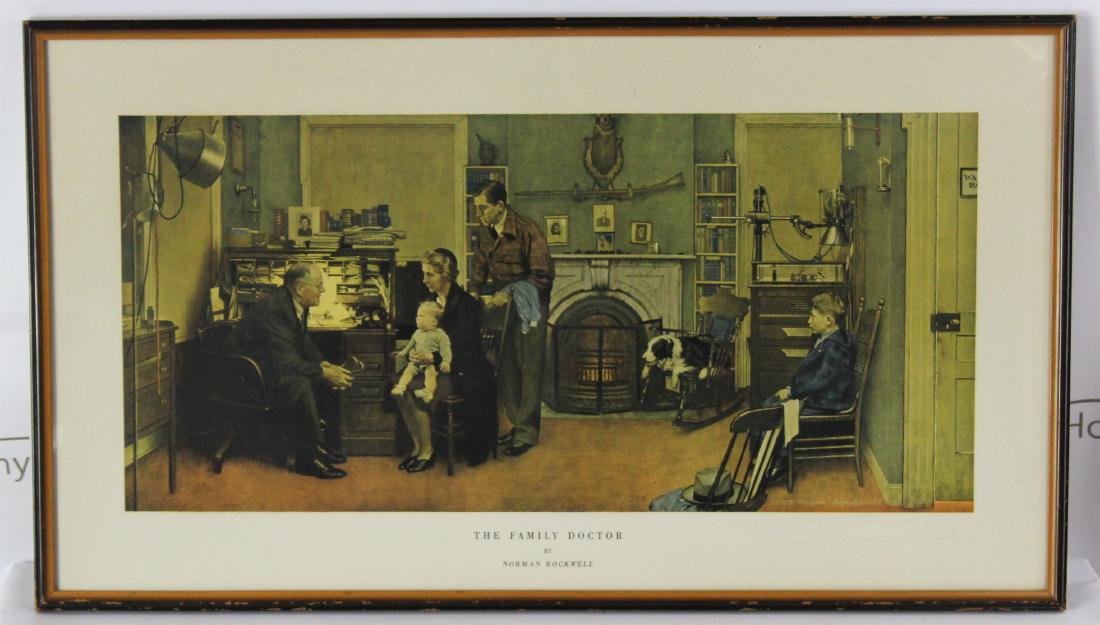 Norman Rockwell (American, 1894-1978): Medium: Print. Title: The Family Doctor. Signature: Lower right. Dimensions: 26.25 x 15 inches.