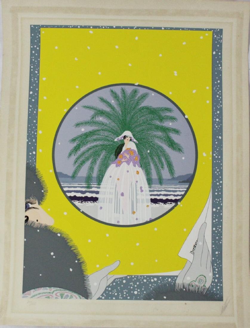 Erte (French, 1892-1990): Medium: Serigraph. Signature: Lower right. Dimensions: 18.5 x 24 inches.