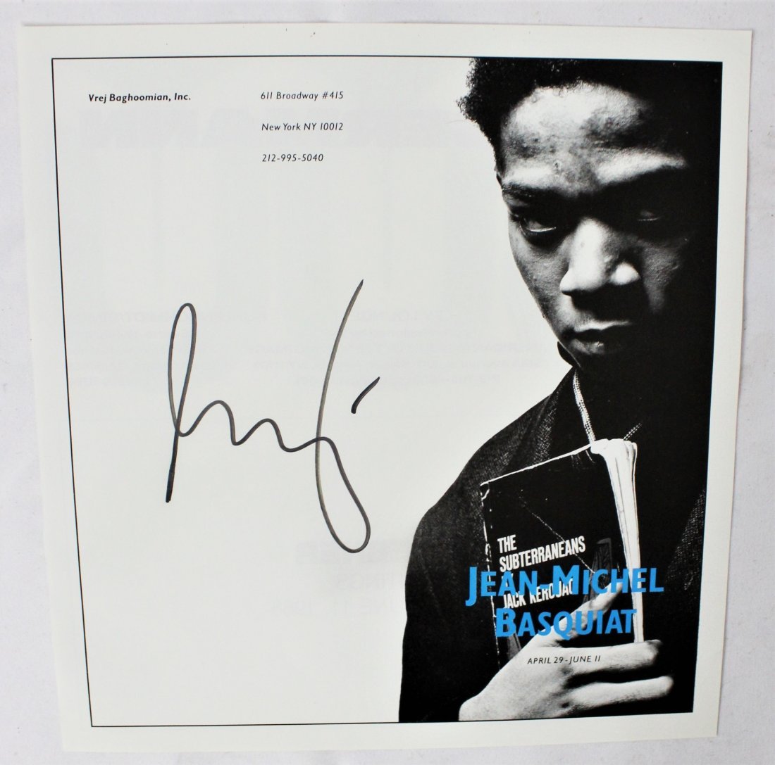 Jean Michel Basquiat Signed Gallery Advertisement (1 of 3)