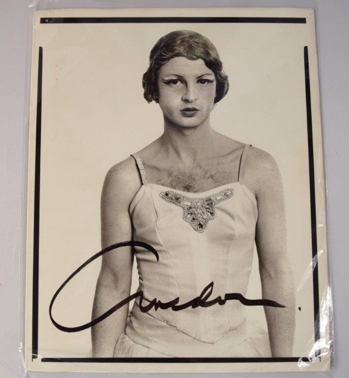 Photograph Signed by Richard Avedon: Photograph signed by Richard Avedon. Dimensions: 10.5 x 8.5 inches.